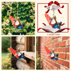 WONDHOME Hanging Gnome Garden Statue Funny Climbing Gnomes with Telescope Tree Hugger for Outdoor Lawn Home Patio Yard Art Decoration Christmas Birthday Gifts for Mom Women