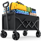 Kitsure Collapsible Wagon with Wheels, 200 lb, 28 x 17 x 36 in