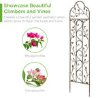 Best Choice Products Set of 2 60x15-inch Iron Arched Garden Trellis w/Branches, Birds for Lawn, Garden, Backyard, Climbing Plants