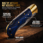 Damascus Pocket Knife for Men Comes with Leather Sheath & Sharpening Rod