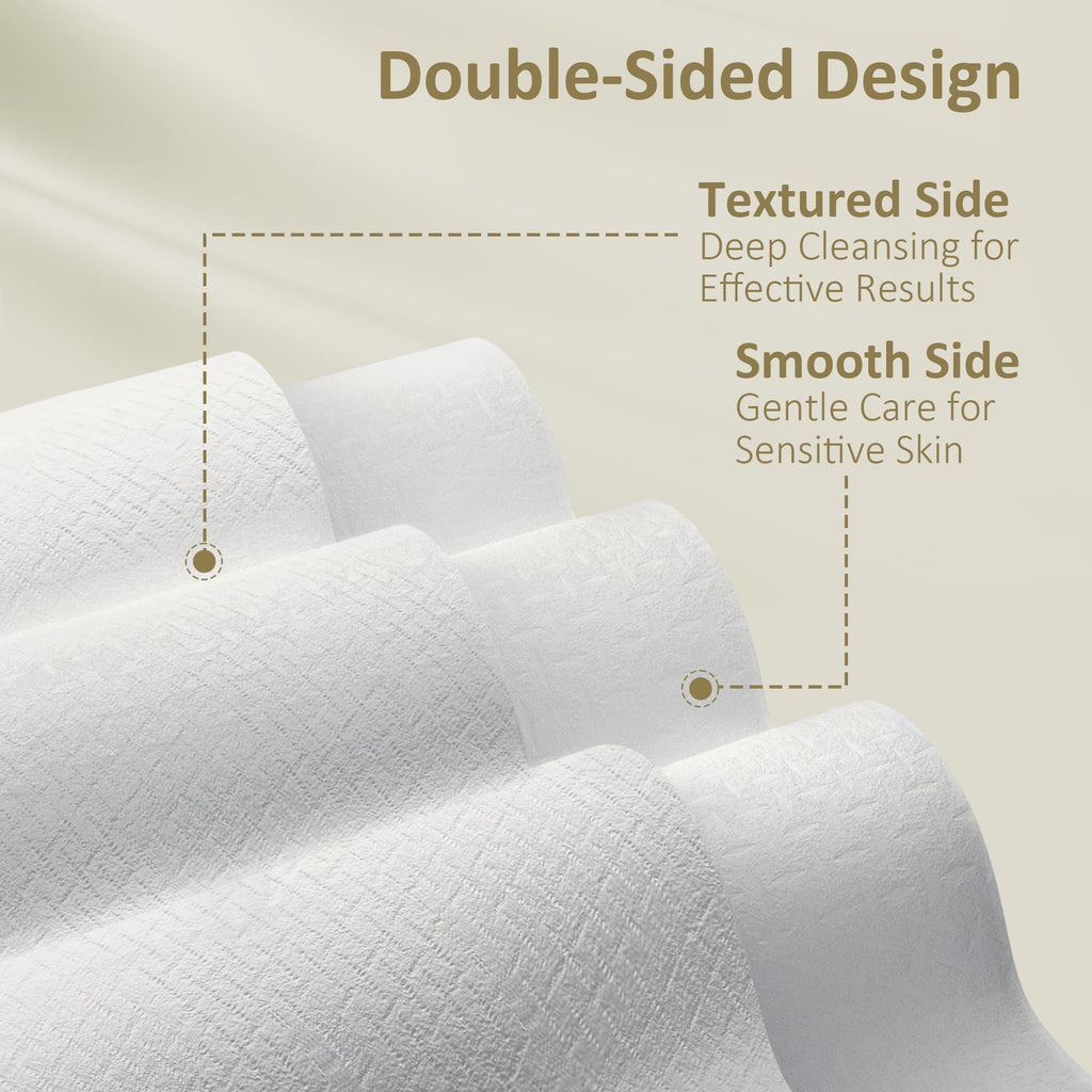 Ourmed Life Face Towels, Disposable Biodegradable Facial Towels for Sensitive Skin, Lint- free Face Wipes for Washing Face, Skincare and Makeup Remover, Dry Wipes, 10"×12" Extra Large, 100 Count