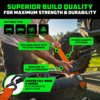 Rhino USA Retractable Ratchet Straps (4-Pack) - 2 Inch x 10 Feet (3,033lb Break Strength) - Heavy Duty Auto Self Retracting Tie Down Straps for Truck, Cargo Trailer, Motorcycle, Rad & More - Orange