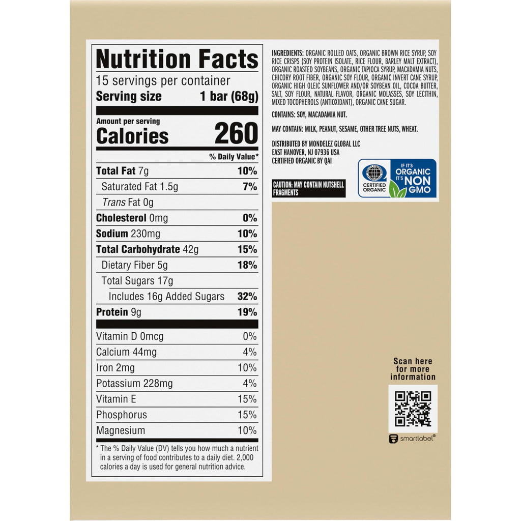 CLIF BAR Protein Energy Bars, White Chocolate Macadamia Nut, 15ct