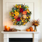 Pinkpuii 24 Inch Harvest Fall Wreaths for Front Door Outside,Porch,Entryway