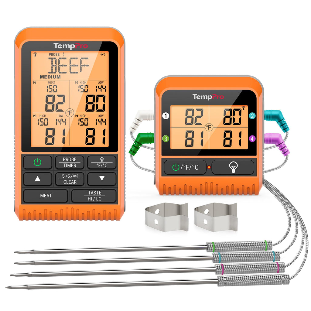 TempPro TempSync 1000FT Wireless Meat Thermometer for Grilling and Smoking
