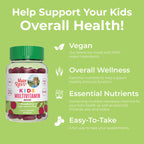 MaryRuth Organics Multivitamin Multimineral Vita-Beans for Kids | Vegan Chewable Vitamins for Ages 4+ | Immune Support | Bone Health | Raspberry Flavor | 60 Count