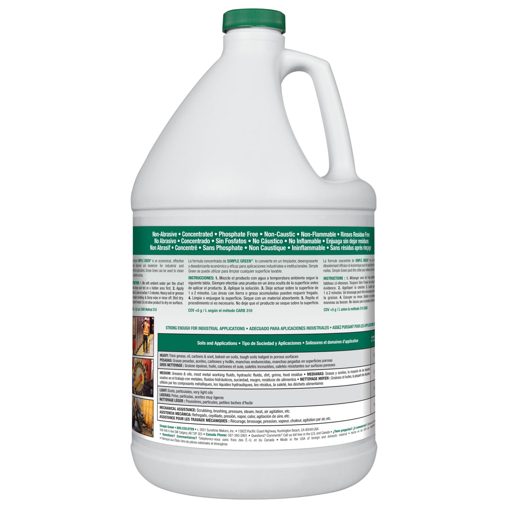 Simple Green Industrial Cleaner And Degreaser, Concentrated, 1 Gal Bottle (Pack of 4)