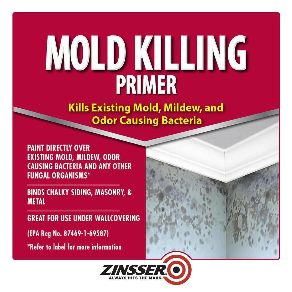 qt Zinsser 276087 White Mold Killing Primer Water-Based Mold Killing Primer