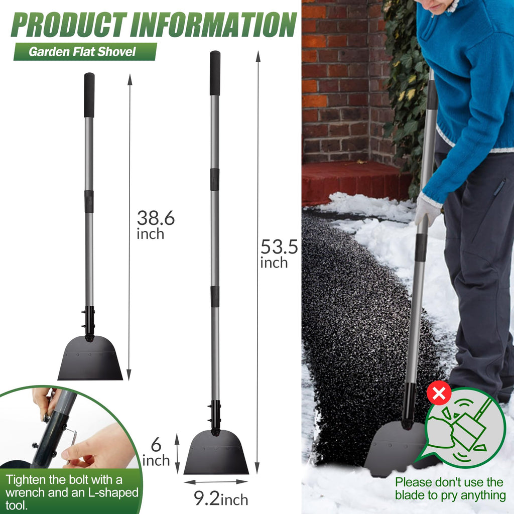 Walensee Floor Scraper, Long Handle Flat Shovel for Weeding and Lawn Edging