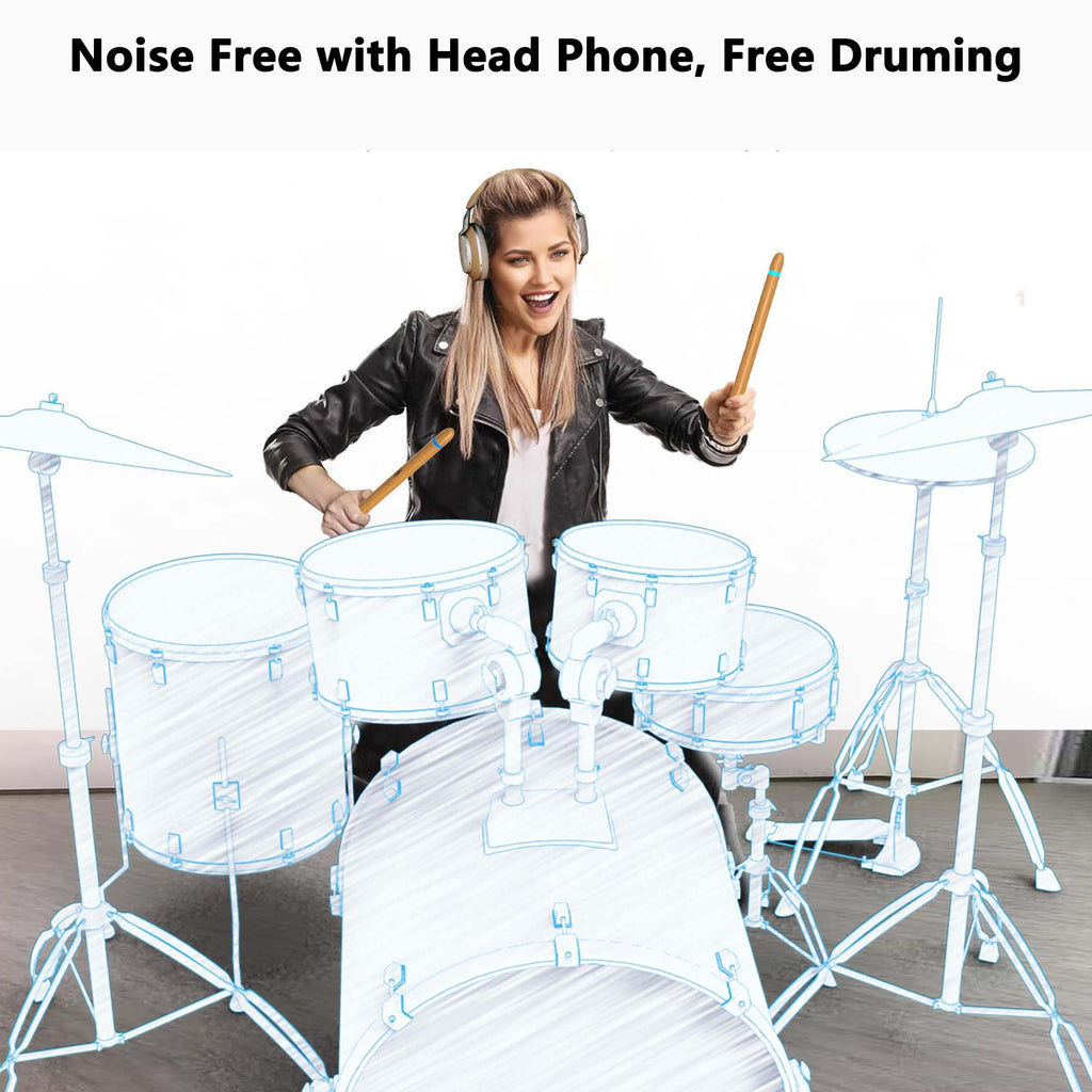 Electric Drumsticks Air Drum Sticks 4rd Gen Virtual Air Drum with Drumsticks, Pedals, Bluetooth and 8 Sounds, Electronic Drum Set for Adults, Children, Gift