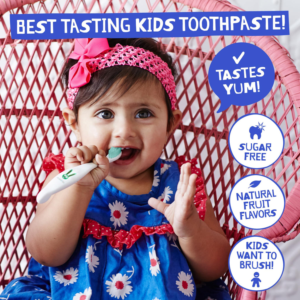 Jack N' Jill Natural Kids Toothpaste - Strawberry & Banana - Organic, Gluten Free, Vegan, BPA Free, Fluoride Free, SLS Free, Dairy Free - Making Toothbrushing Fun for Kids - 1.76 oz (Pack of 2)