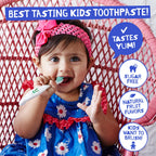 Jack N' Jill Natural Kids Toothpaste - Strawberry & Banana - Organic, Gluten Free, Vegan, BPA Free, Fluoride Free, SLS Free, Dairy Free - Making Toothbrushing Fun for Kids - 1.76 oz (Pack of 2)