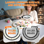 KIRKAS 12X Magnifying Glass with Light and Stand, Extra-Long Arm Knob