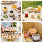 Fansyer 400 sets - 1 oz Containers with Lids, Jello Shot Cups with Lids, Bulk ＆ Clear Portion Cups, Disposable Small Plastic Containers for Salad Dressing, Condiments, Sauce, Snacks