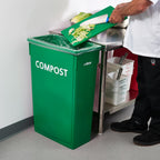 Winco 23 Gallon Green Slim Plastic Trash Can, (Compost)