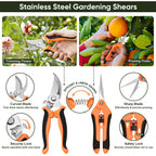 Joyfair Gardening Tools, 12 Pcs Garden Tool Set for Planting & Weeding