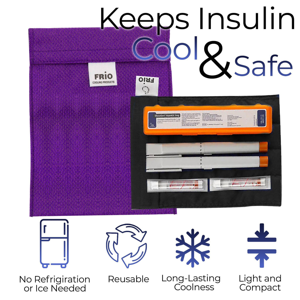 FRIO Cooling Wallet - Insulin Cooler for 45+ Hours of Stress Free On The Go - Purple - Large