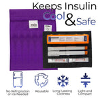 FRIO Cooling Wallet - Insulin Cooler for 45+ Hours of Stress Free On The Go - Purple - Large