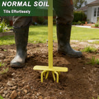 BARAYSTUS Hand Tiller Cultivator, Steel Garden Claw with Wide Foot Plate