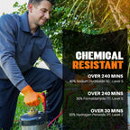 GRIPXX Herkules Grip Heavy Duty 8Mil Orange Nitrile Gloves,3D Raised Diamond Texture-Latex & Powder Free-Industrial, Mechanic (10, Large)