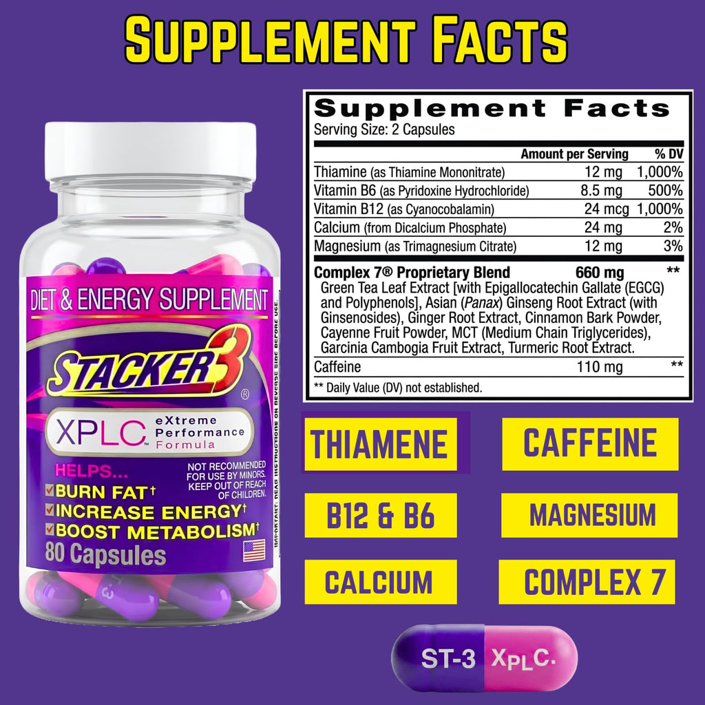 Stacker 3 XPLC by NVE Pharmaceuticals, 80 Capsules