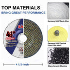 SALI 5 Pack 4-1/2 Inch Grinding Wheels for General Purpose Metal & Stainless Steel, Aluminum Oxide Grinding Disc for Angle Grinder, Depressed Center 4.5" * 1/4" * 7/8"(115 * 6.0 * 22.2 mm)