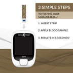 KETO-MOJO Blood Glucose and Ketone Test Strips Combo Pack | 60 Glucose + 60 Ketone Strips (120 Count) | for Use Only with GK+ Meter