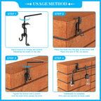Lewufe Stainless Steel Brick Wall Clips, Brick Hooks Clamp Outdoor Heavy Duty 1-3/4" to 2-1/2" Brick Hook Brick Hangers No Drill, 6 Packs