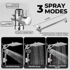 8 Inch Filtered Shower Head,Rain Shower Head with Handheld Spray Combo for Hard Water，Long Shower Hose