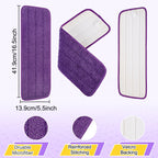 H-Gamely 10 Pack 16.5 inch Reusable Mop Pads Microfiber Spray Mop Replacement Heads for Wet/Dry Mops Compatible with Bona Floor Care System