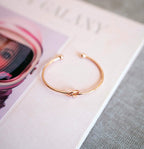 PAVOI Adjustable Bangle Bracelet for Women, 14K Gold Plated, Rose Gold