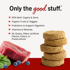 Stella & Chewy's Freeze-Dried Raw Dinner Patties - Beef Recipe - High Protein Grain-Free Puppy & Dog Food - Perfect For Picky Eaters - 25 oz