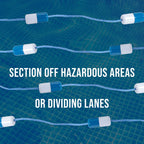 U.S. Pool Supply Pool Rope Floats To Divide Pool - Adjustable 16 to 20 Feet Safety Rope with Floating Buoys - Inground Swimming Shallow and Deep End Divider Barrier - Braided Polymer with Anchor Hooks