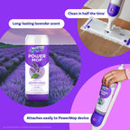Swiffer Power Mop Refill, Floor Cleaner for Mopping Tile, Vinyl, Laminate, Wood in Home, Bathroom, Kitchen, All Purpose Multi-Surface Cleaning, 5 Pads + 1 Lavender Solution (Pack of 2)