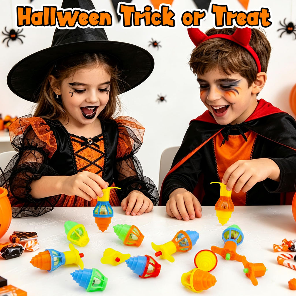 24PCS Light Up Spinning Tops Glow Halloween Party Favors for Kids 4-8 8-12