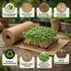 1Roll10" X 236"Microgreen Grow Mats,Natural Fiber Grow Mats,Hydroponic Growing Pads With Scissors and Tape Measure for Wheatgrass,Bean Sprouts,and Hydroponic Seed Growing Compatible with Growing Trays