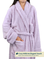 PAVILIA Premium Womens Plush Soft Robe, Sherpa Bathrobe, S/M Light Purple
