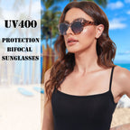 ZXYOO Bifocal Sunglasses For Women Reading Sunglasses 3 Pack UV400 Sun Readers Glasses With Spring Hinge +2.0
