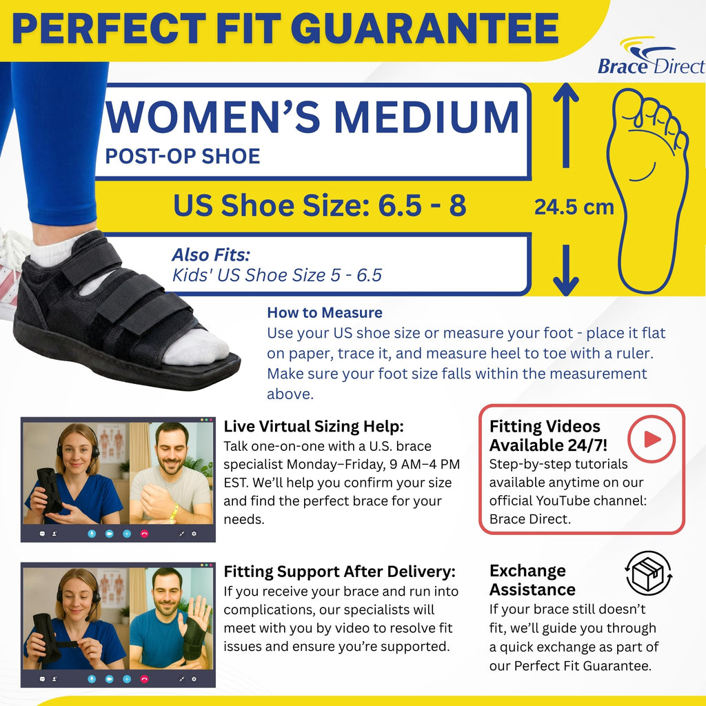 Brace Direct Post Op Shoe & Medical Foot Brace – Stress Fracture, Broken Toe & Bunion Support L3260 – Orthopedic Walking Immobilizer for Left or Right Foot (MD - WOMENS US SHOE: 6.5-8)