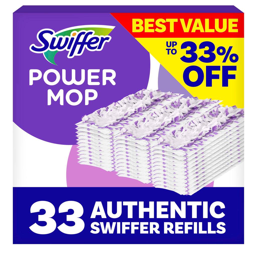 Swiffer PowerMop Multi-Surface Mopping Pad Refills, Made by Swiffer, for Floor Cleaning, 11 Count (Pack of 3)