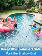 Aulock 16Ft Pool Safety Rope with Floats - Effective Visibility Floating Rope Divider Barrier with Pre-Assembled Stainless Steel Hooks for Indoor and Outdoor Swimming Pool Separating Depth