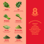 8Greens Supergreens Tablets | Superfood Tablet for Metabolism, Immunity & Focus, Daily Greens Effervescent Tablets, Organic: Aloe Vera, Spirulina, Chlorella, Blood Orange, 10 Servings