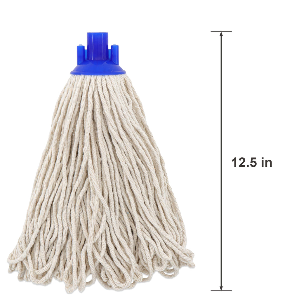 Cotton String Screw on Mop Replacement Head Compatible with All Standard US Threading Pole (6 Cotton mop Heads)