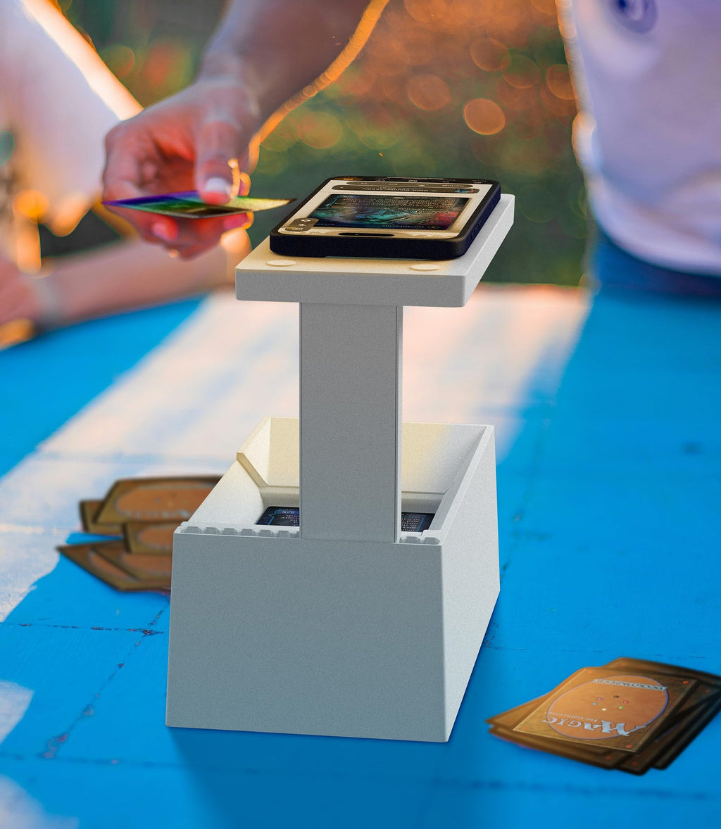 GIBOPOB MTG Card Scanner Stand for ManaBox, Adjustable Phone Holder, Sloped Tray Trading Card Scanner for Standard Size Cards, Fast Card Catalog Tool for Sleeved & Unsleeved Cards