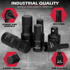 Hex Bit Impact Socket Set: 36-Piece with 4 Adapters, 1/4" 3/8" 1/2" Drive Master Allen Impact Socket Set, SAE and Metric, H5-H19 & 3/4"-5/64", Heavy Duty Storage Case, Automotive Mechanic