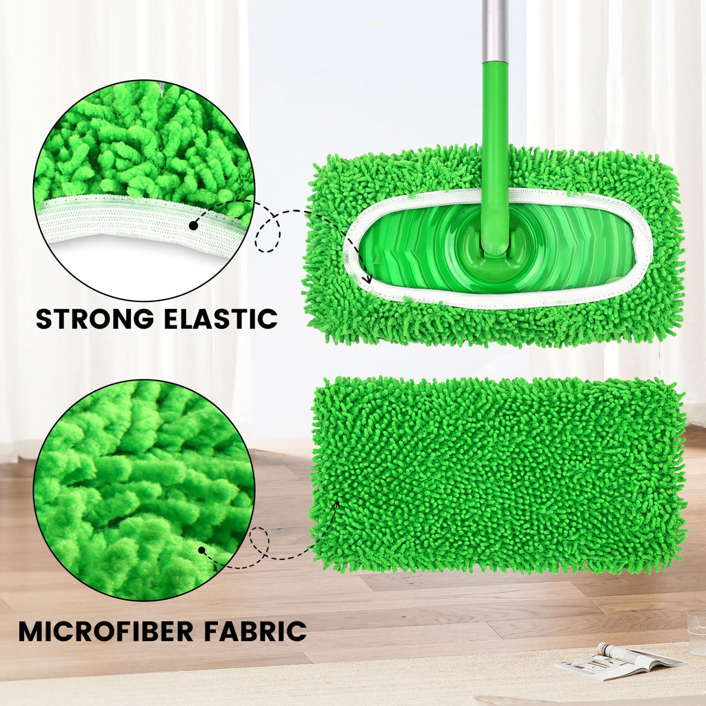 15Pcs Reusable Microfiber Mop Pads Compatible with Sweeper Mop, Replacement Wet Mopping pad Refills & Washable Dry Sweeping Cloths for Surface/Hardwood Floor Cleaning