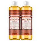 Dr. Bronner's Magic Soap - Pure-Castile Liquid Soap (Eucalyptus, 16 ounce, 2-Pack) -Regenerative Organic Certified Oils, 18-in-1 Uses: Body, Hair, Laundry, Pets & Dishes, Concentrated, Vegan, Non-GMO