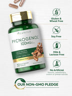 Carlyle Pycnogenol 100mg | 30 Capsules | French Maritime Pine Bark Extract | Pinus Pinaster | Non-GMO and Gluten Free Supplement