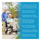 Carex Transport Wheelchair With 19 inch Seat, Folding Transport Chair with Foot Rests, Foldable Lightweight Wheelchair Foldable for Storage and Travel