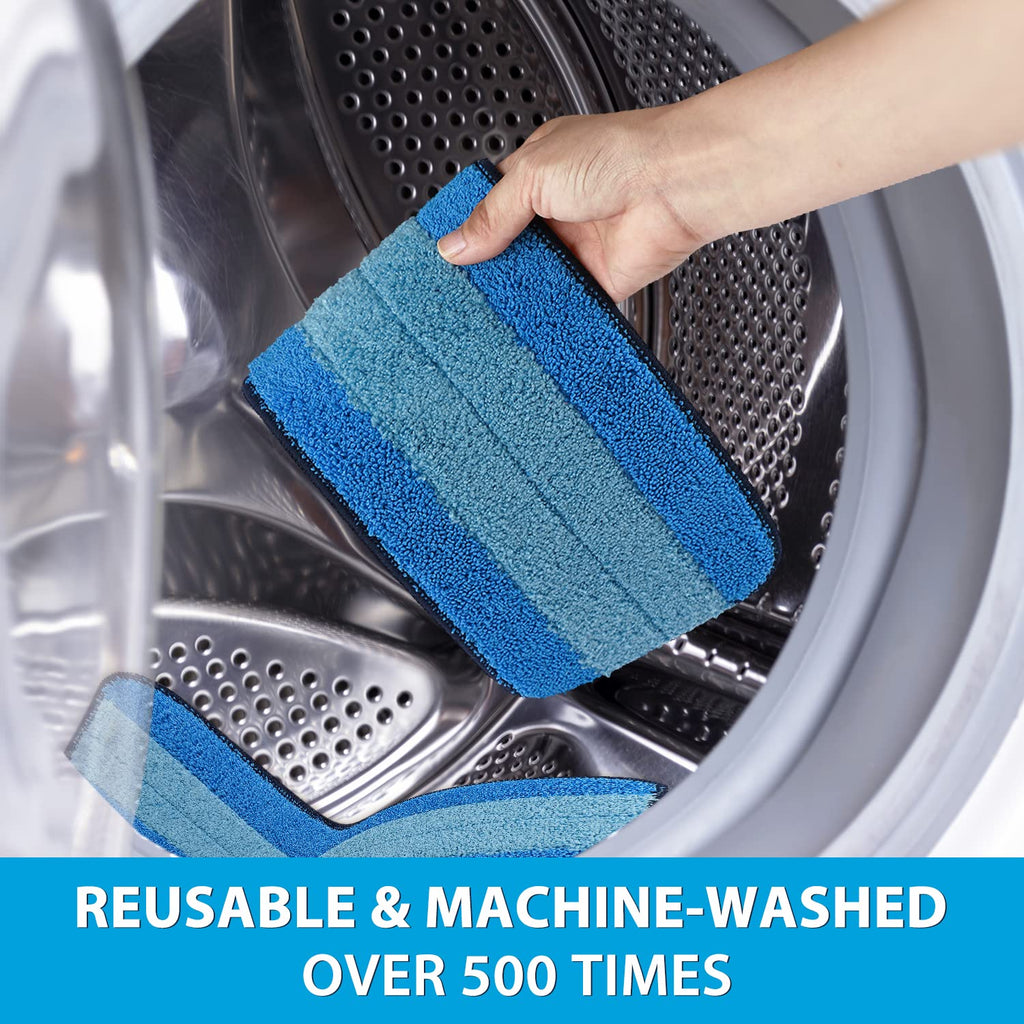 MR. SCRUB 6 Pack Microfiber Cleaning Pads for Bona Mop, Safe for Hardwood and Hard-Surface Floors, Reusable Microfiber Mop Pads for 18 Inch Mop, No Residue, Super-Absorbent, Over 500 Machine Washes